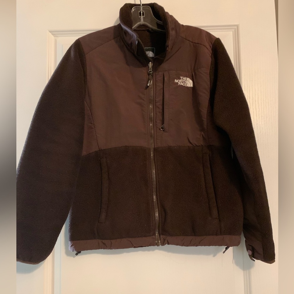 The North Face Womens Jacket Zip Up Chocolate Brown Fleece Pockets Size Small